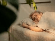 Student doing morning exercise at home